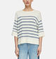 comma Ecru/Blauwe Trui voor dames (373155)