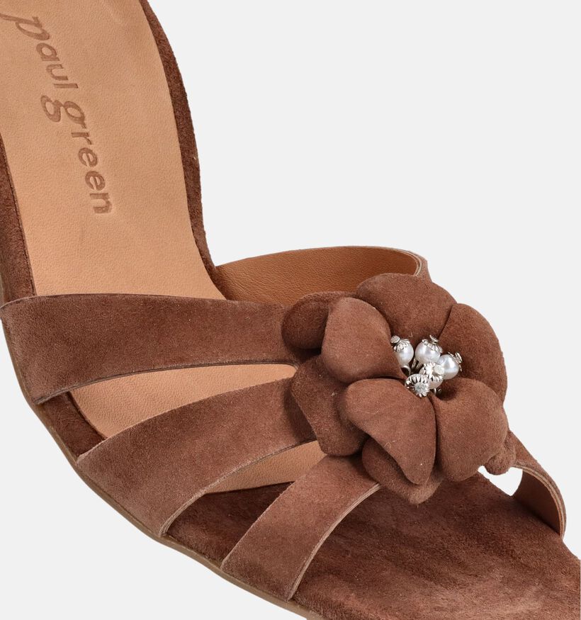 Paul Green Sandales &agrave; talons en Cognac pour femmes (374107)