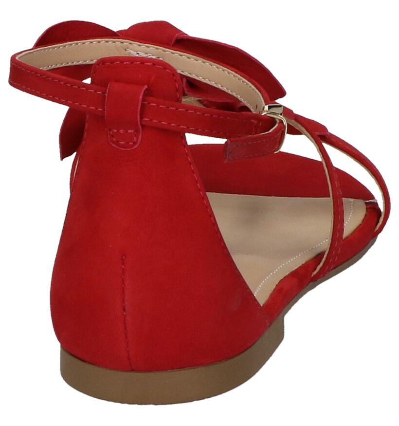 Miss Unique Sandales plates en Rouge en nubuck (221076)