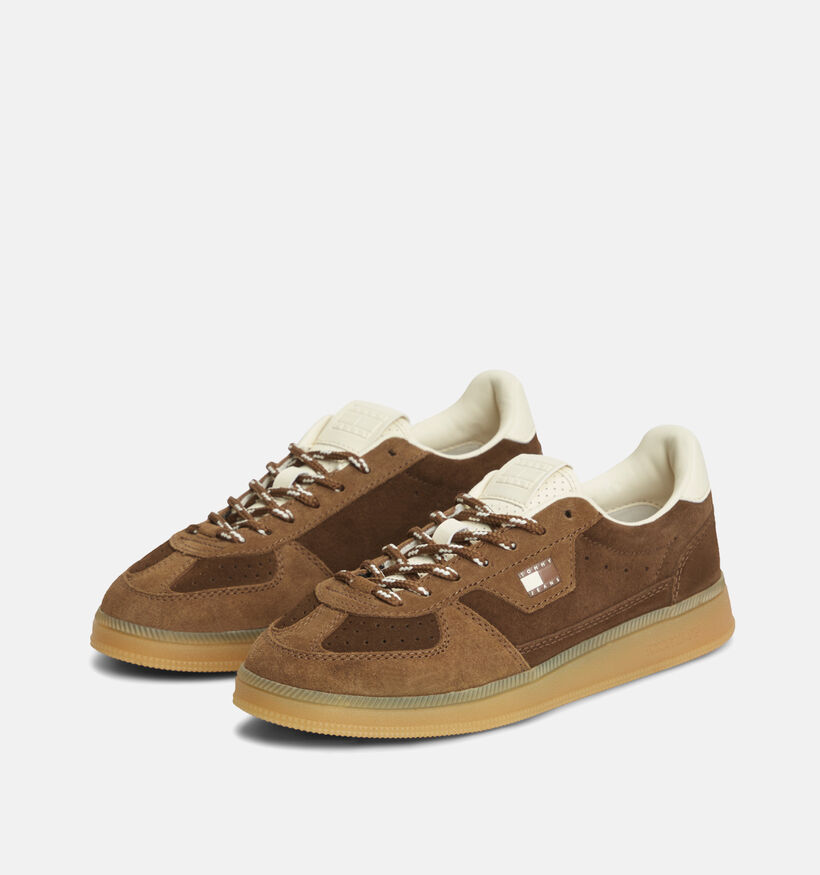 Tommy Hilfiger The Greenwich Edge Suede Cognac Sneakers voor dames (374896) - geschikt voor steunzolen