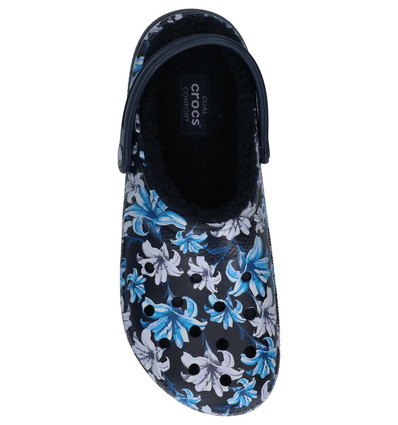 Crocs Classic Blauwe Slippers met Bloemenprint in kunststof (227122)