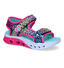 Skechers Flutter Hearts Blauwe Sandalen in stof (302717)