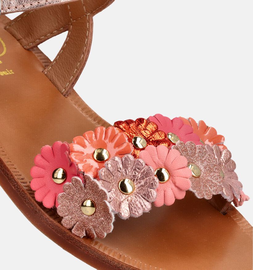 Pom d'Api Plagette Sandales en Or ros&eacute; pour filles (370282)