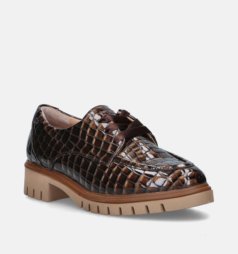 Regarde Le Ciel Brianna-01 Bruine Chunky veterschoenen voor dames (347272)