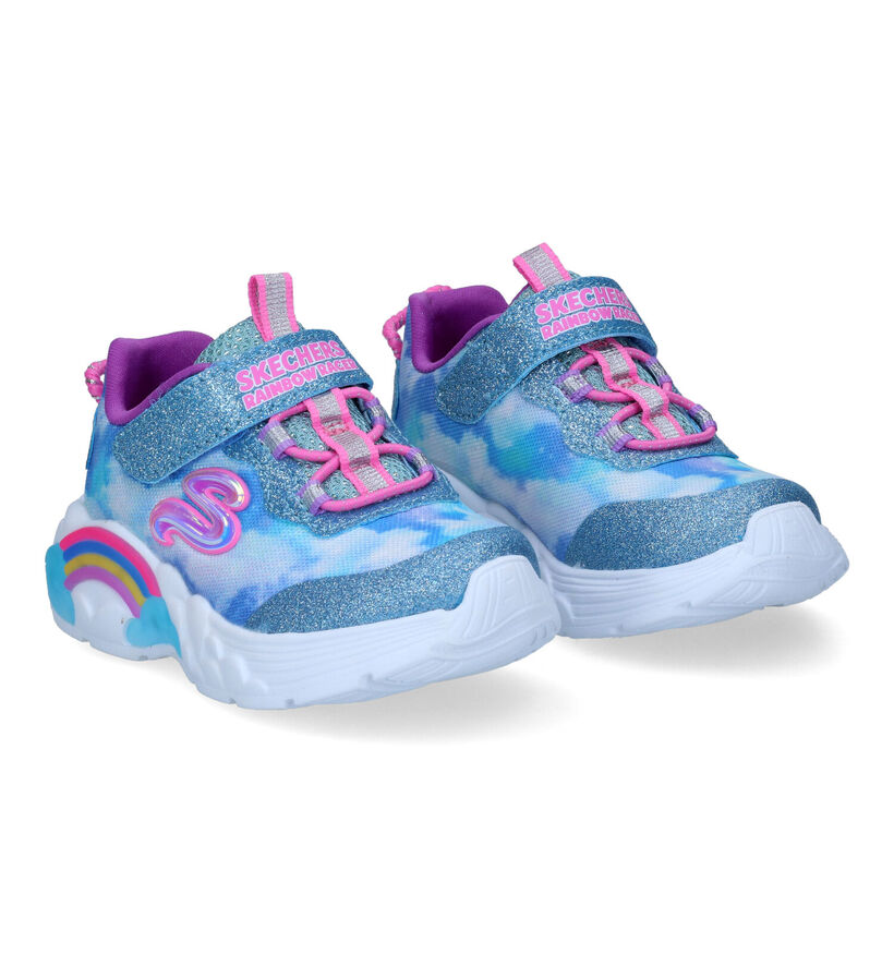 Skechers Bounder Blauwe Sneakers in stof (302723)