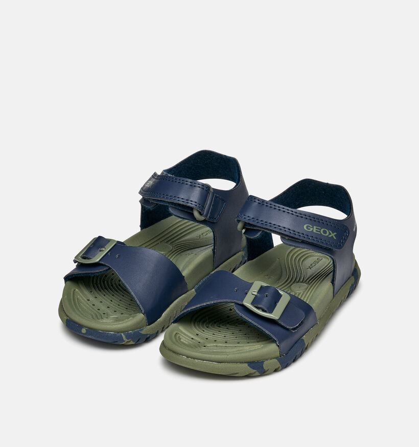 Geox J Sandal Fusbetto Bo Chaussures d'eau en Bleu fonc&eacute; pour gar&ccedil;ons (370145)