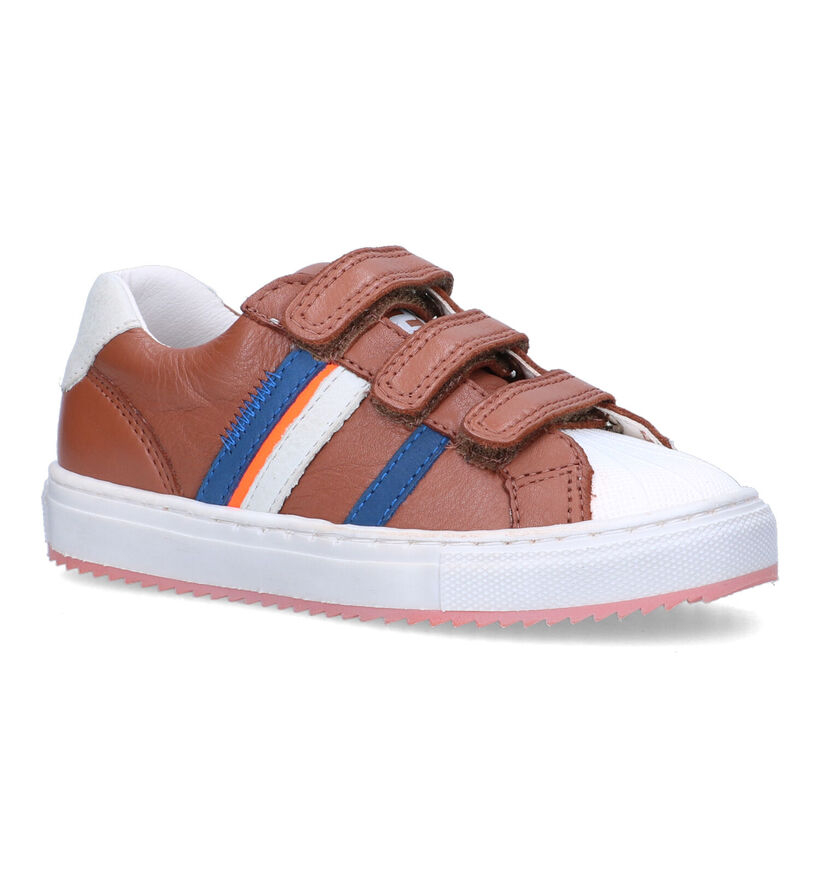 Little David Bruce 2 Cognac Velcroschoenen voor jongens (324075) - geschikt voor steunzolen