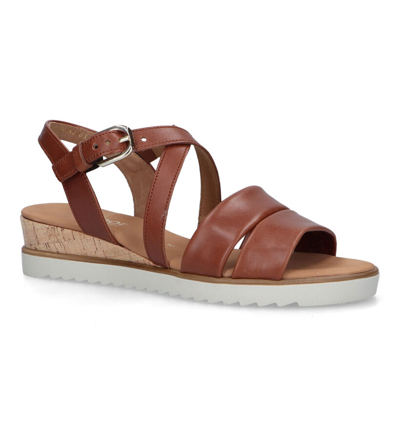 Gabor Comfort Cognac Sandalen Met Sleehak voor dames (323445)