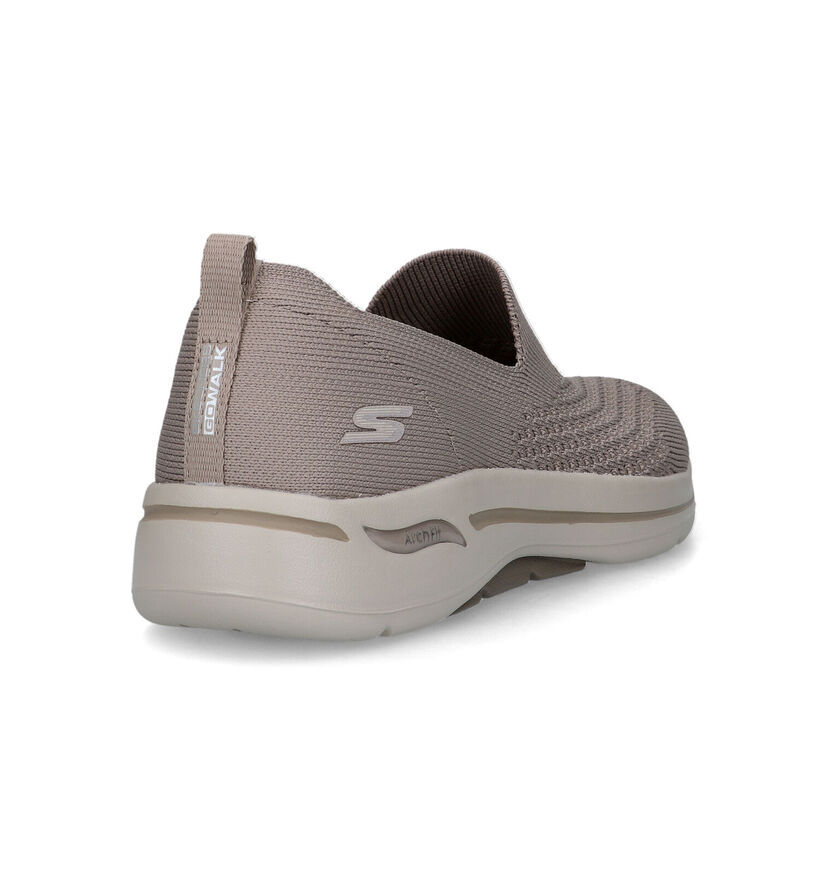 Skechers Go Walk Arch Fit Taupe Slip-on Sneakers in stof (319367)