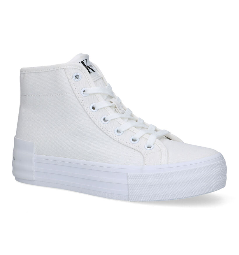 Calvin Klein Vulc Flatform Witte Sneakers in stof (321041)
