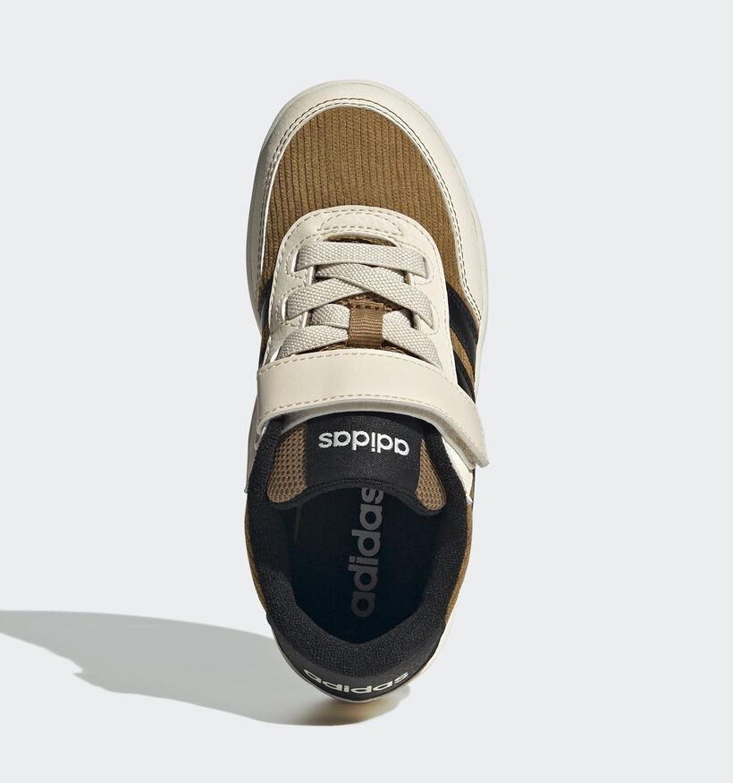 adidas Breakbase Beige/Bruine Sneakers voor jongens, meisjes (359625) - geschikt voor steunzolen