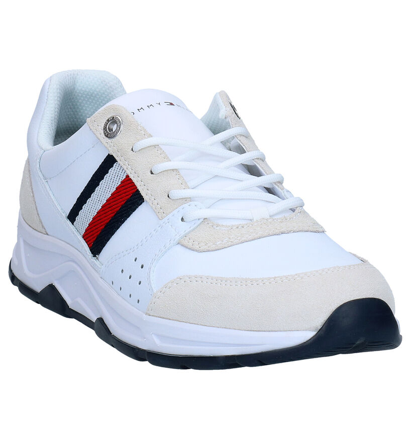 Tommy Hilfiger Witte Veterschoenen in daim (279964)