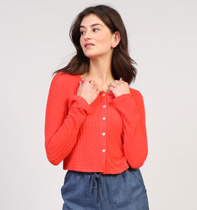 Pieces Sourtney Rode Cardigan met knopen voor dames (352474)