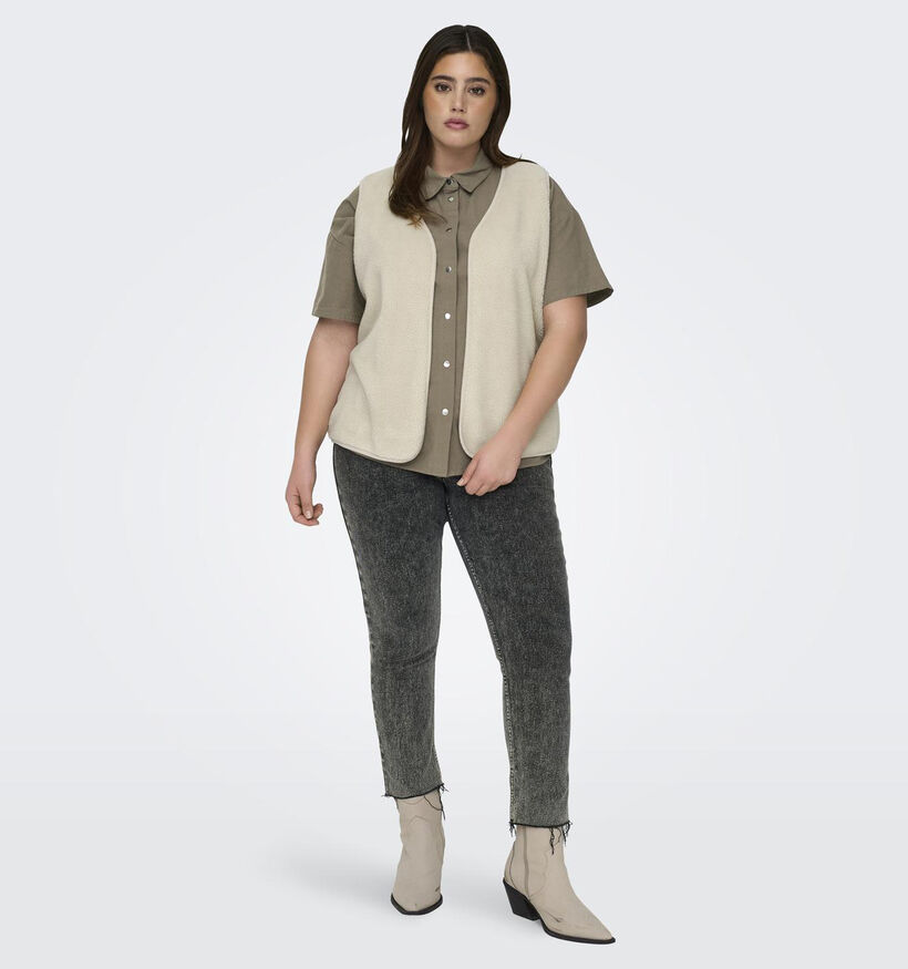 ONLY Carmakoma Belisa Manteau en teddy en Beige pour femmes (342997)