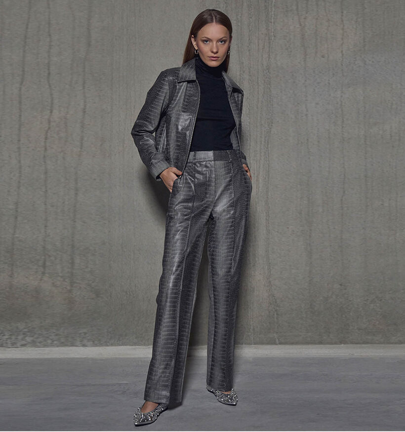 Minus Lilu Grijze Geklede broek voor dames (348254)