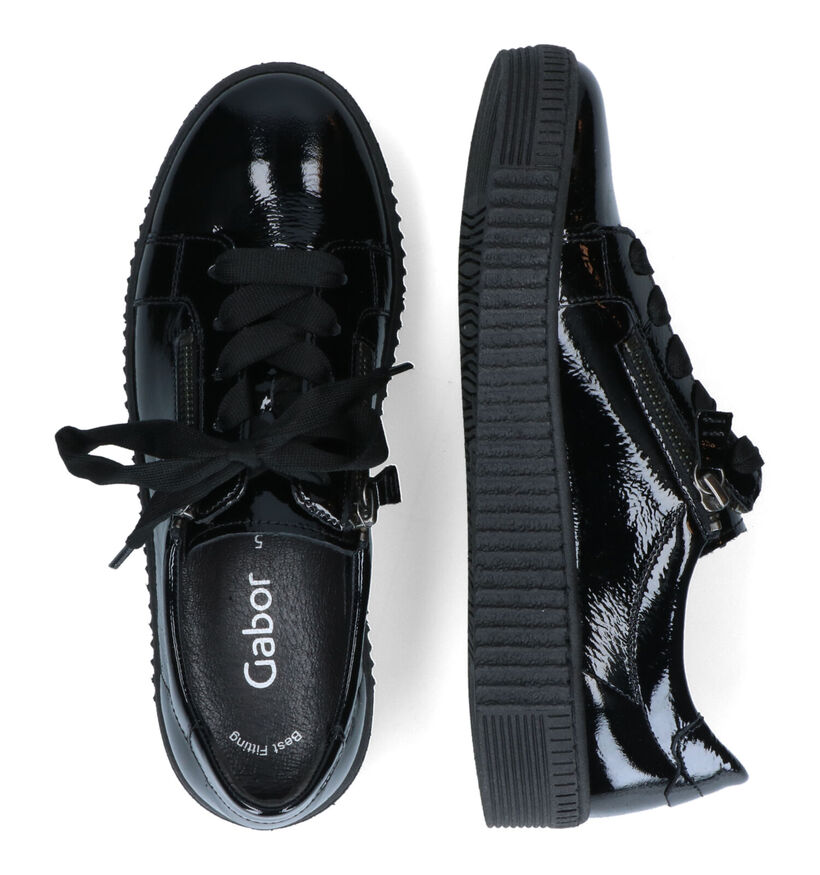 Gabor Best Fitting Chaussures à lacets en Noir en verni (315621)
