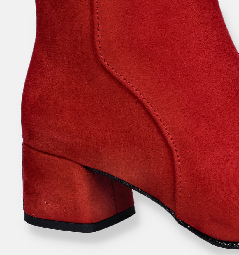 Marco Tozzi Rode Enkellaarsjes met blokhak voor dames (346760)