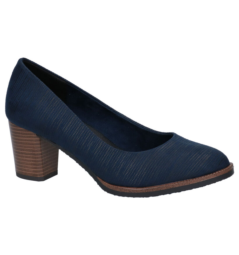Marco Tozzi Feel Me Blauwe Pumps in stof (281701)