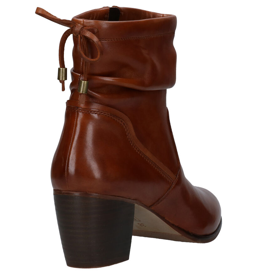 Steven NY Cognac Enkellaarzen in leer (280207)