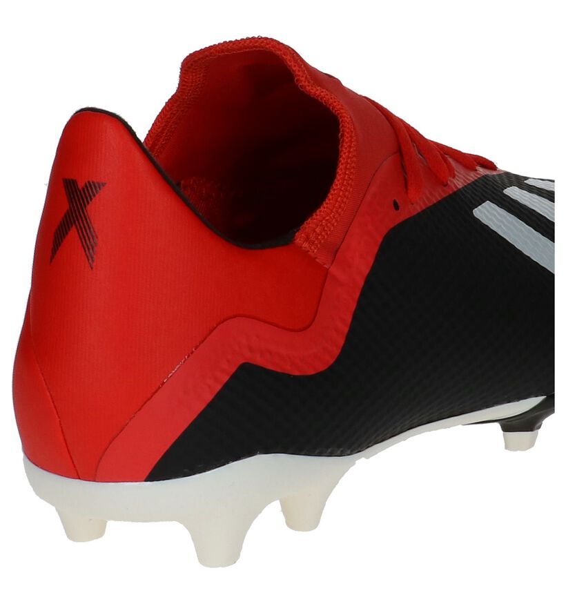 Zwart/Rode Voetbalschoenen adidas X 18.3 FG in kunstleer (236084)