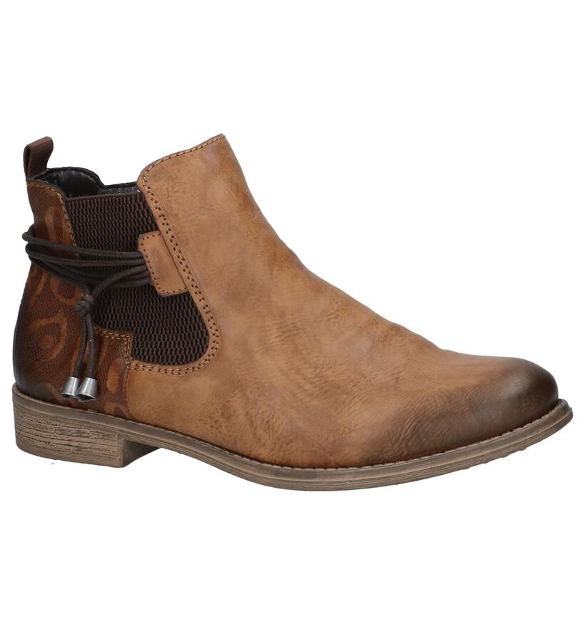 Cognac Chelsea Boots met Rits Rieker in imitatieleer (241050)