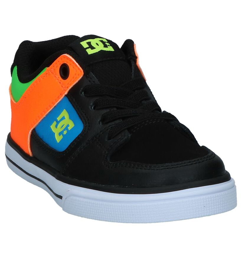 DC Shoes Pure Elastic Zwarte Lage Skateschoenen in kunstleer (235130)