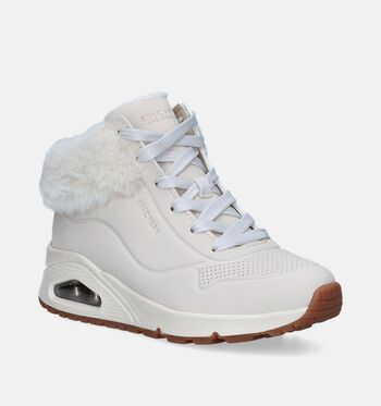 Skechers Memory Foam Mid Baskets Noir/Beige