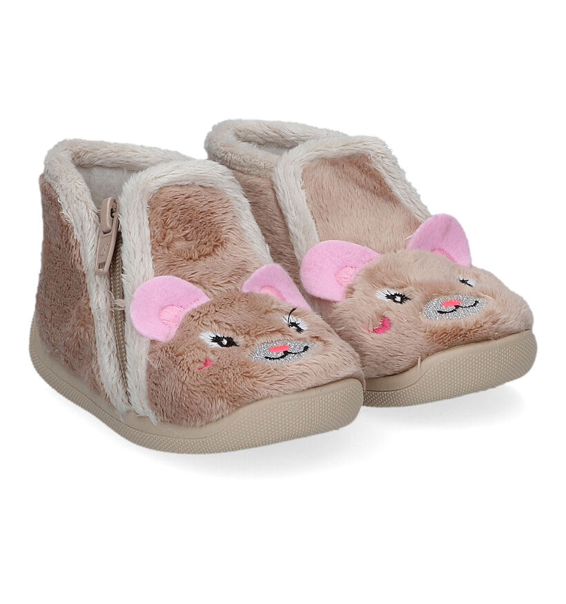 Milo & Mila Pantoufles pour bébé en Beige pour filles (332270)