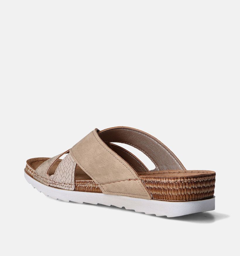 Inblu Nu-pieds compensées en Taupe pour femmes (357784)