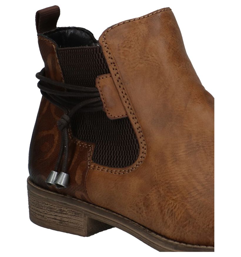 Cognac Chelsea Boots met Rits Rieker in imitatieleer (241050)