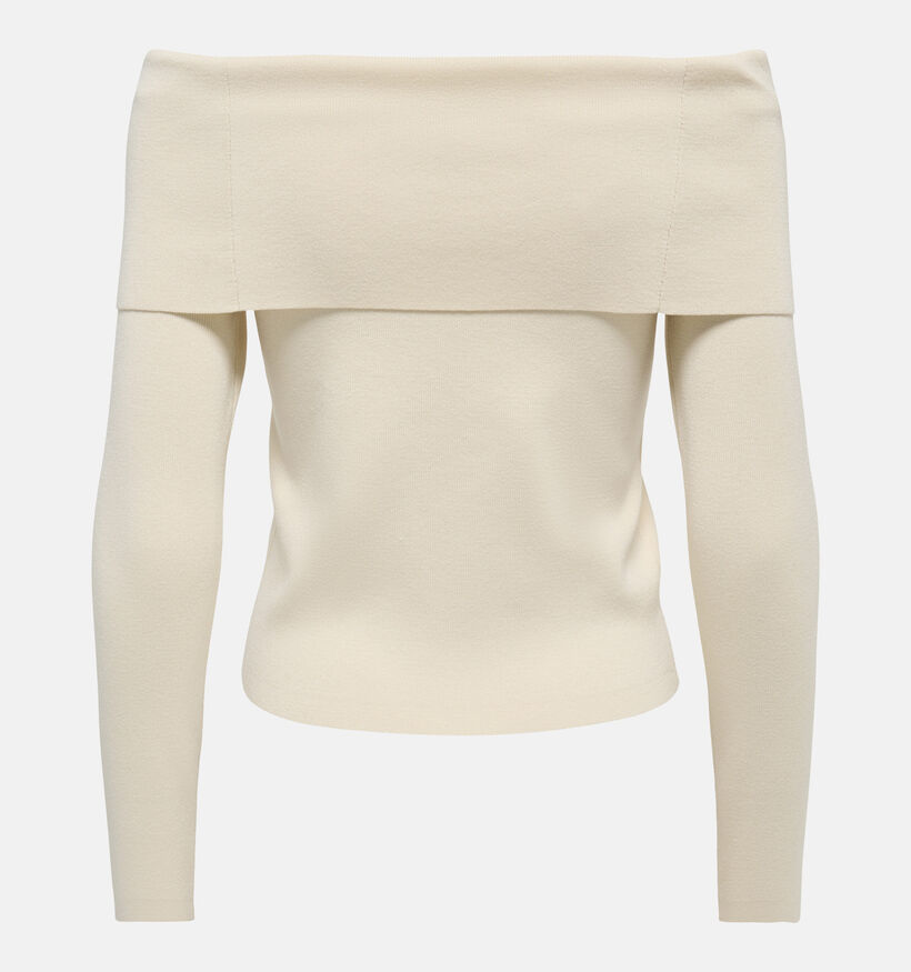 JDY Astra Beige Off-shoulder T-shirt met Lange Mouwen voor dames (379365)