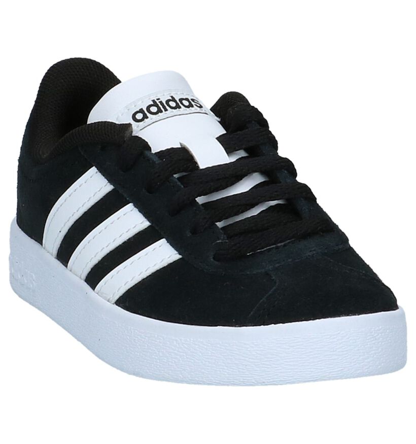 adidas VL Court 2.0 Zwarte Sneakers in kunstleer (252556)