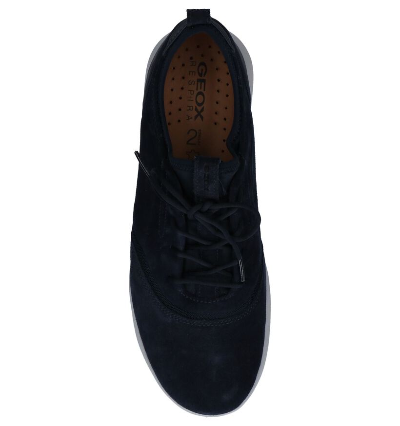 Geox Chaussures slip-on en Bleu foncé en daim (223485)