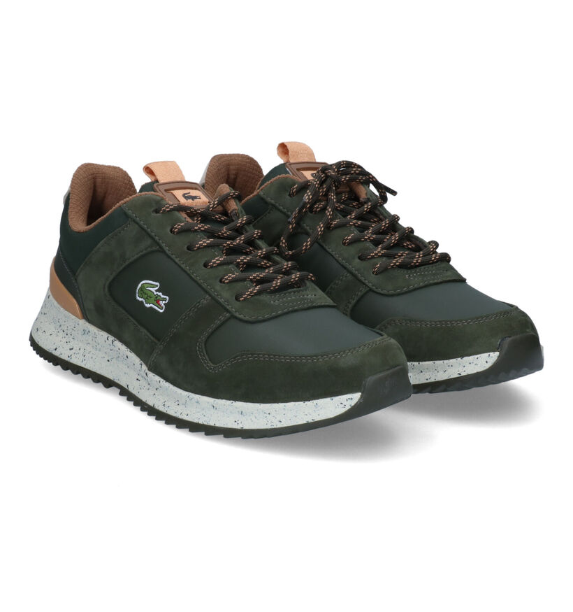 Lacoste Joggeur Baskets en Khaki en cuir (313488)