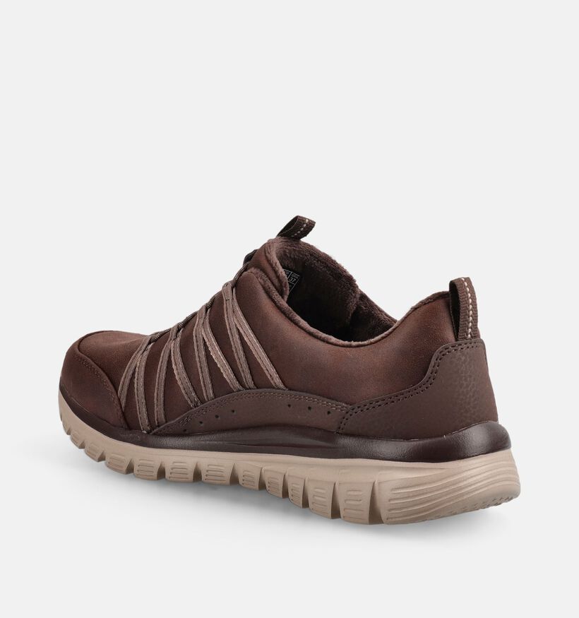 Skechers Graceful Cozy Hug Donkerbruine Sneakers voor dames (376928)