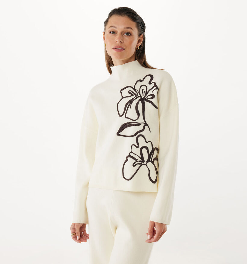 Mexx Flower jacquard Pull en Beige Mexx Flower jacquard Pull en Beige pour femmes (362301)