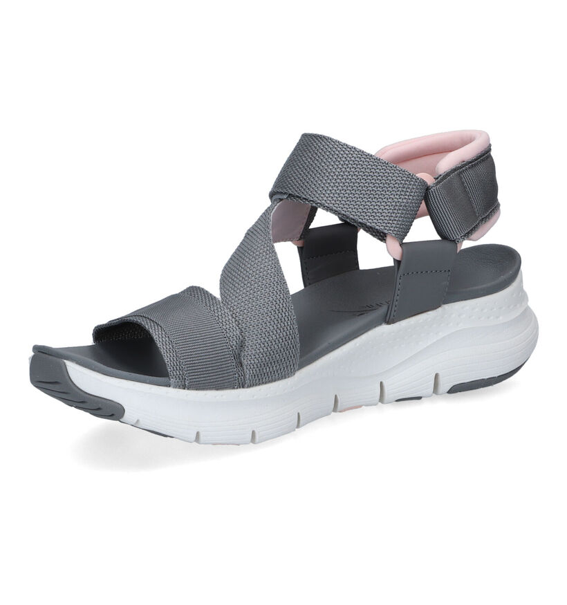 Skechers Arch Fit Pop Retro Grijze Sandalen in stof (305304)