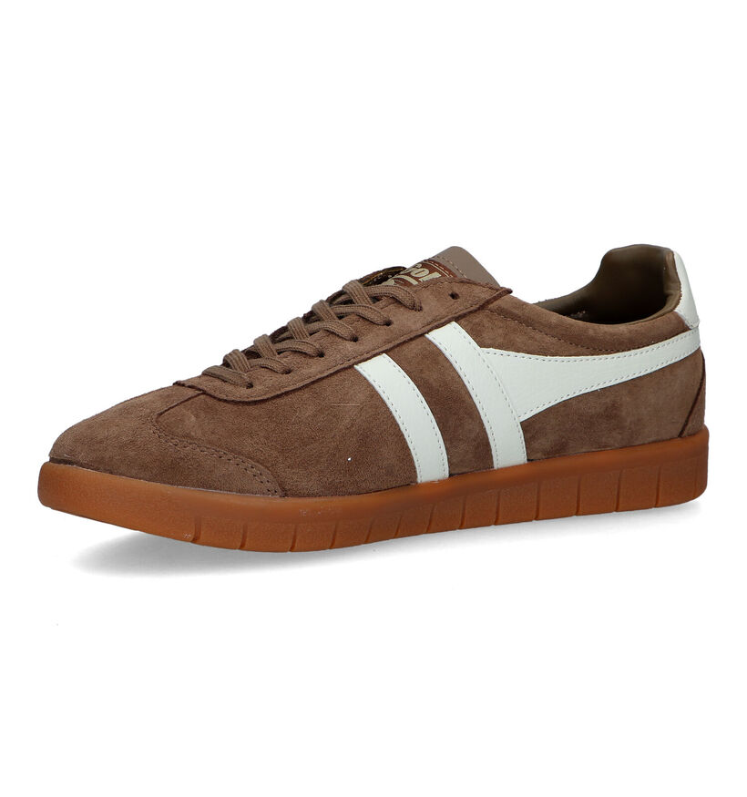 Gola Hurricane Suede Baskets en Beige pour hommes (336324) - pour semelles orthopédiques