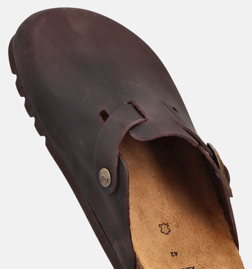 Scholl Olivier Clogs en Brun fonc&eacute; pour hommes (369893)