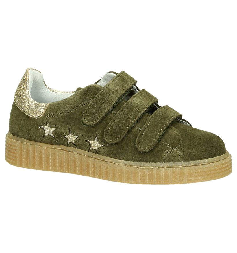 Kaki Creeper Sneaker Tango met Sterren in daim (198420)