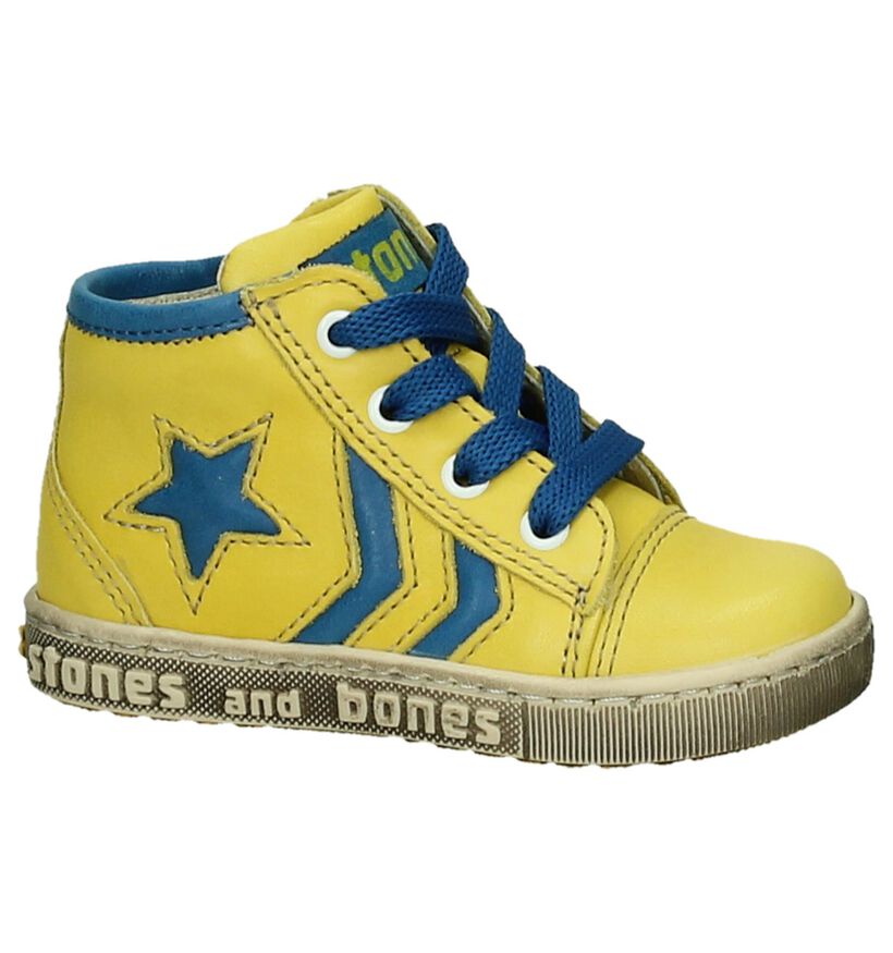 STONES and BONES Chaussures hautes en Jaune en cuir (190826)