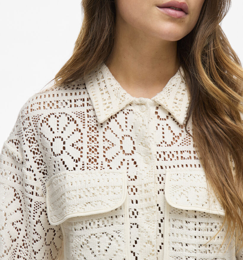 Vila Merinda Crochet Beige Cardigan voor dames (357191)