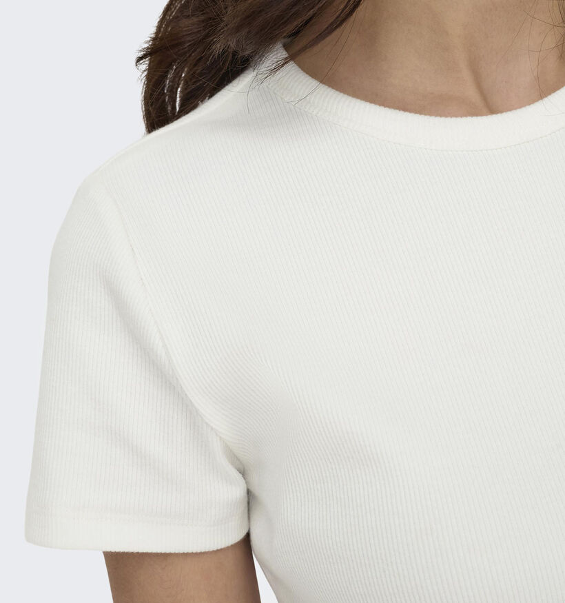 JDY Solar Witte Basic T-shirt voor dames (345492)