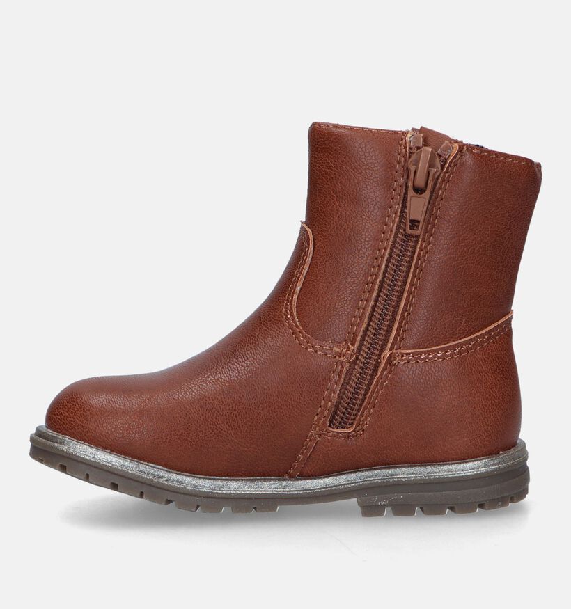 Milo & Mila Bottines robustes en Cognac pour filles (329486)