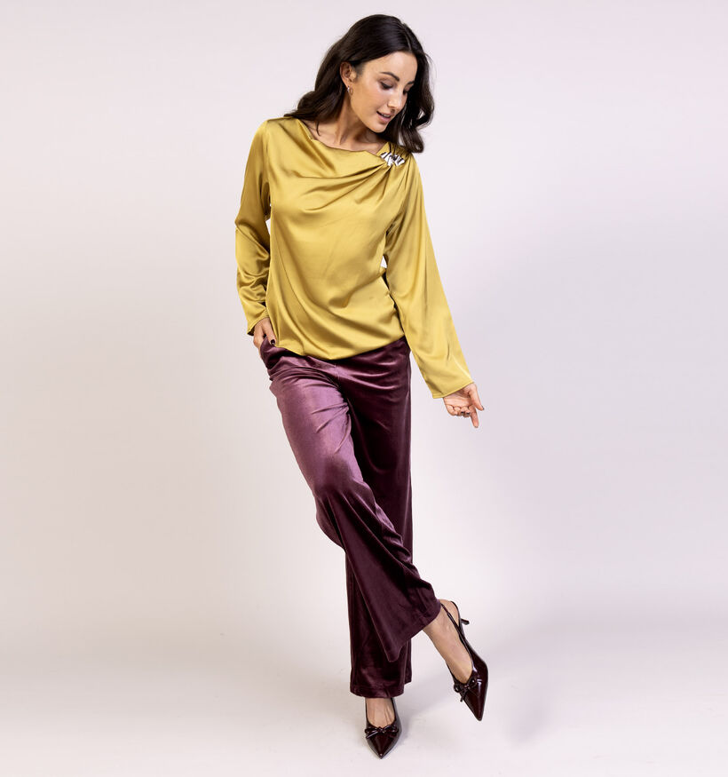Vila Gea Buckle Blouse en Jaune pour femmes (372348)