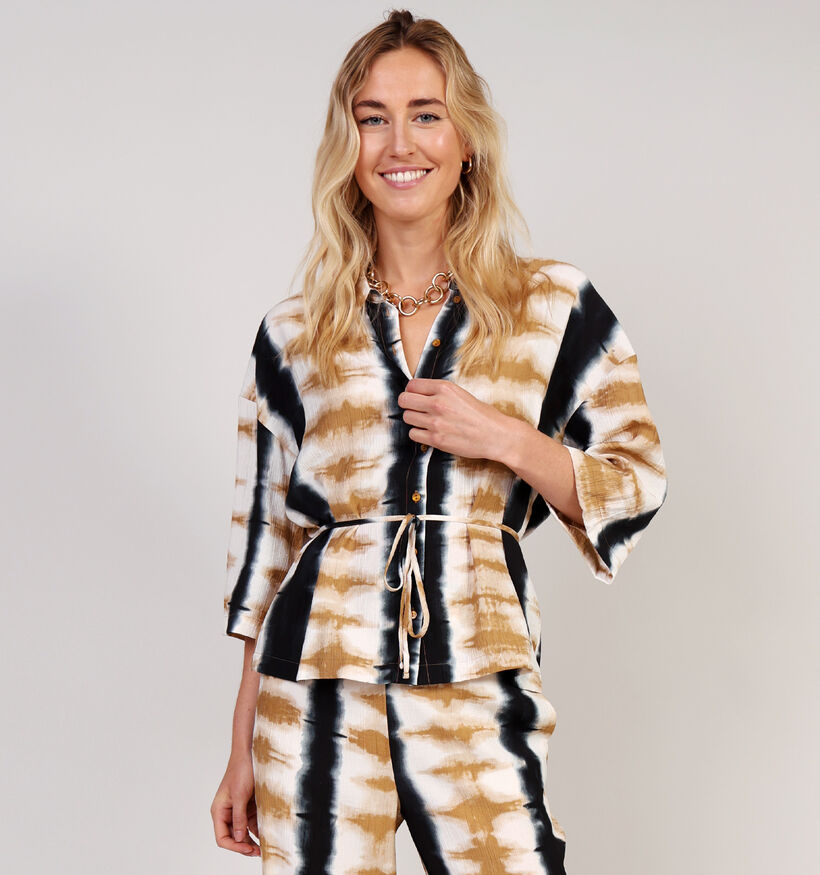 Vila Wrinkle 3/4 Blouse en Jaune/Noir pour femmes (361350)