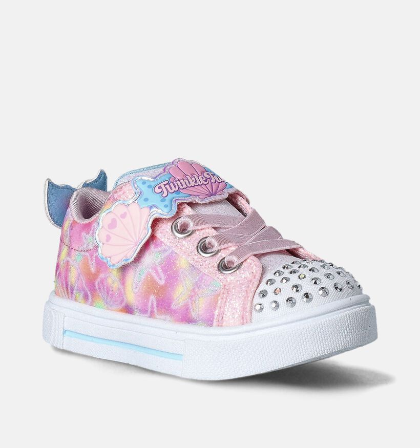 Skechers Twinkle Sparks Underwater Magic Baskets en Rose pour filles (352304)