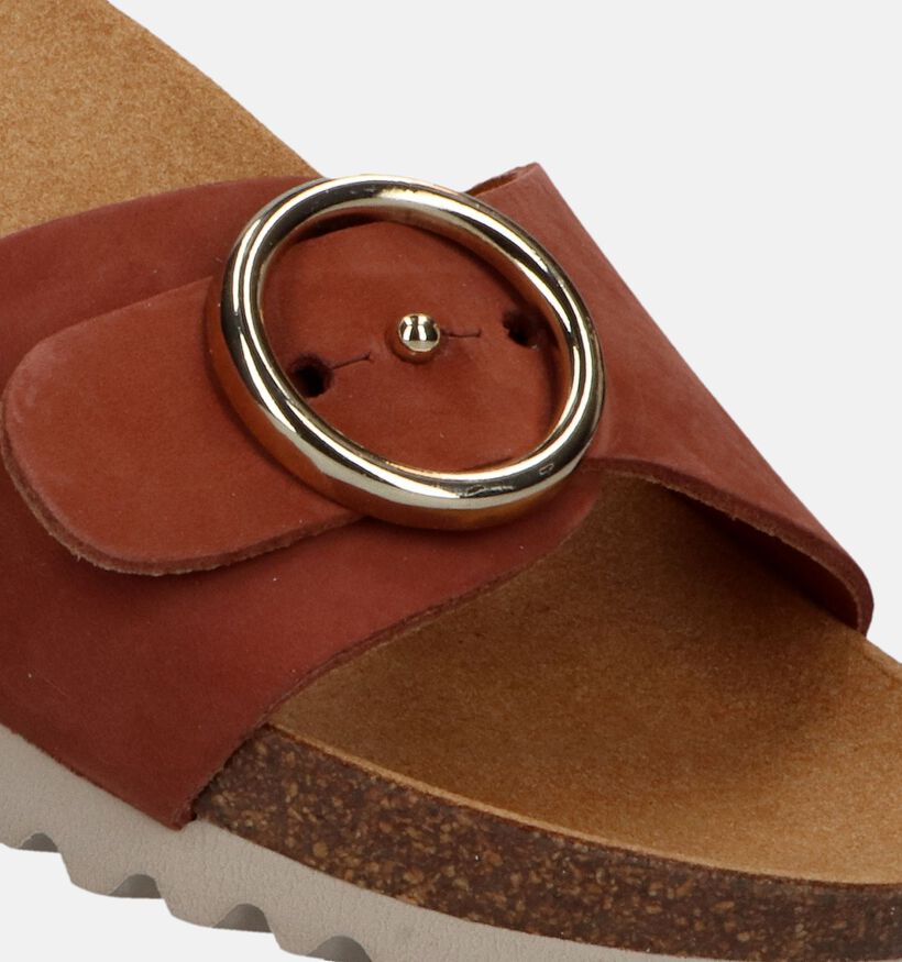 Scholl Malibu Mule Nu-pieds en Brun en cuir (336772)
