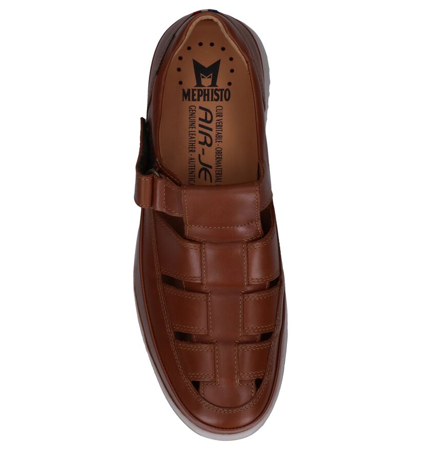 Mephisto Tarek Randy Chaussures à Velcro en Cognac pour hommes (323387) - pour semelles orthopédiques