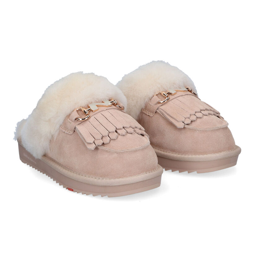Nathan-Baume Pantoufles ouvertes en Beige clair en daim (315985)